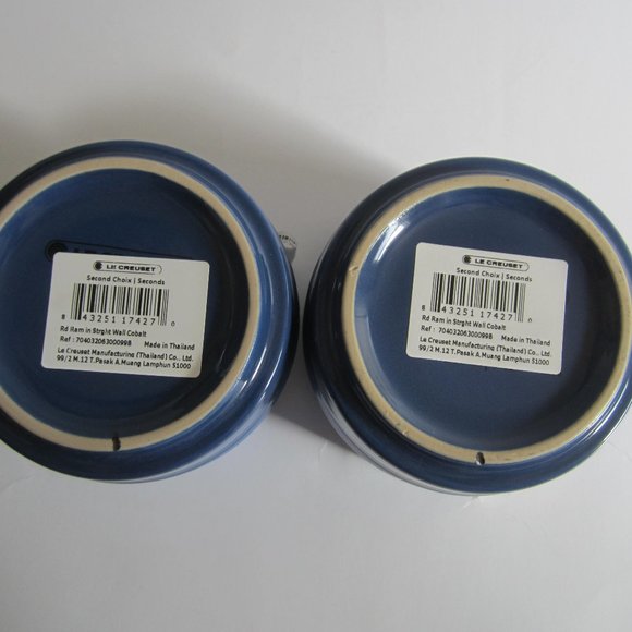 Le Creuset Ramekin Ceramic Stoneware Blue 2 Pieces Set - Picture 3 of 4